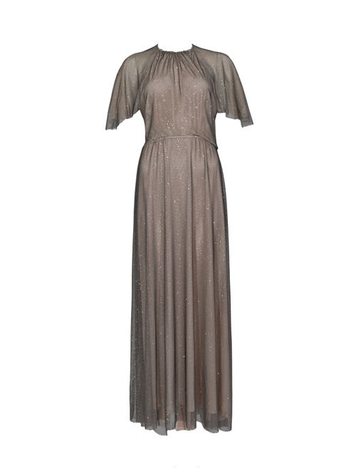 Abito lungo in rete con micro strass Grigio ALBERTA FERRETTI | U0405 16471495